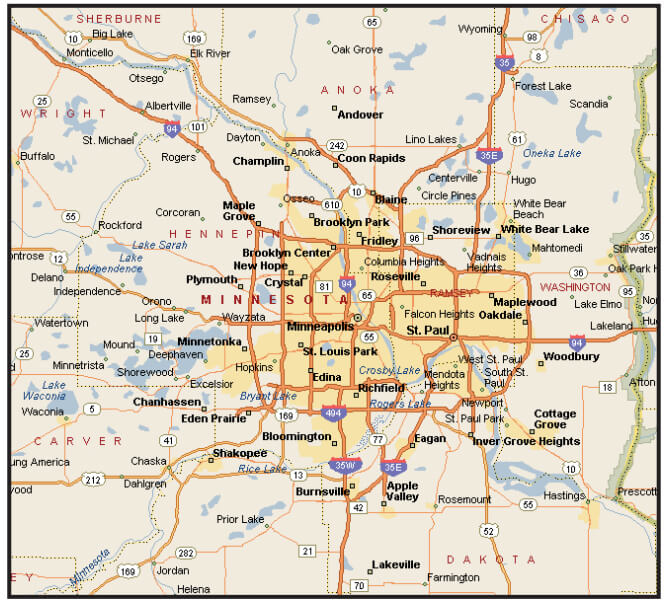 map of twin cities metro area Service Area Twin Cities Taxi Service Transportation Plus map of twin cities metro area